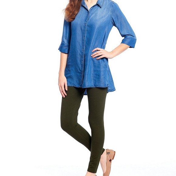 Intro Teri Love Fit Solid Colored Denim Leggings - Picture 4 of 4